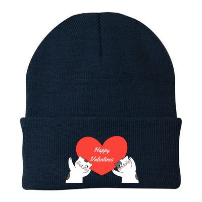 Happy ValentineS Red Heart And Cats Beanie