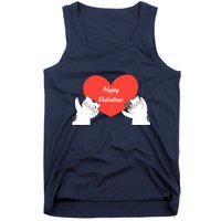 Happy ValentineS Red Heart And Cats Tank Top