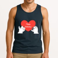 Happy ValentineS Red Heart And Cats Tank Top