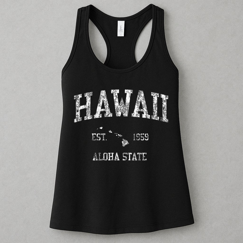 Hawaii Vintage Sports Hawaiian Islands Hi Womens Tank Top