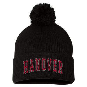 Hanover Virginia Souvenir College Style Red Text Pom Pom 12in Knit Beanie