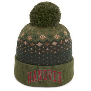 Hanover Virginia Souvenir College Style Red Text The Baniff Cuffed Pom Beanie