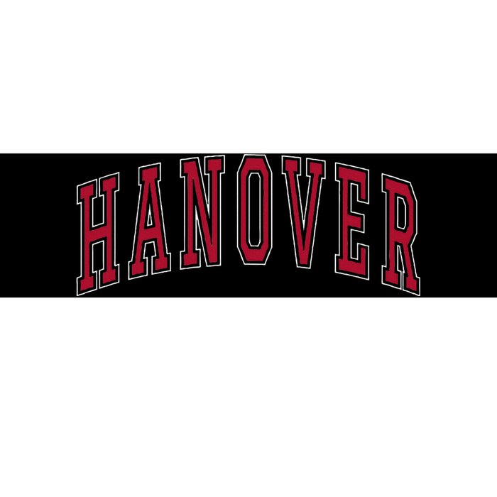 Hanover Virginia Souvenir College Style Red Text Bumper Sticker