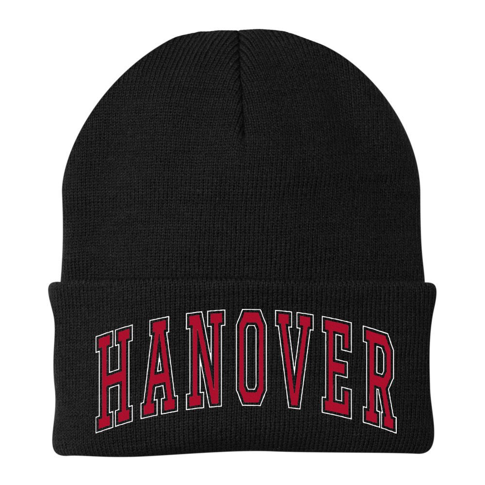 Hanover Virginia Souvenir College Style Red Text Beanie