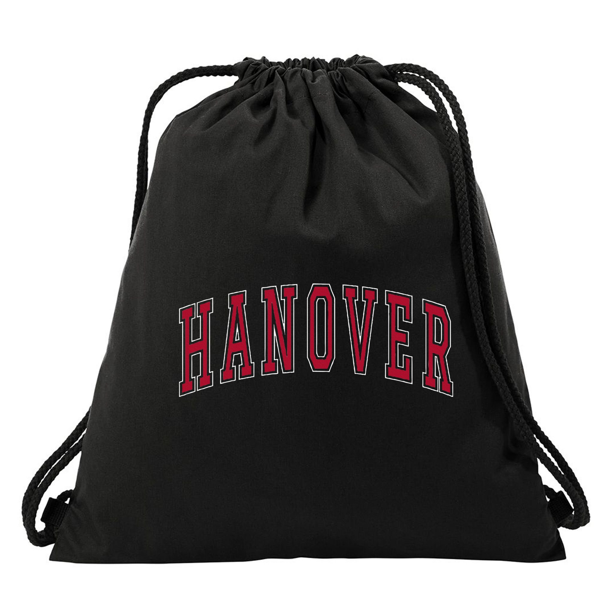 Hanover Virginia Souvenir College Style Red Text Drawstring Bag