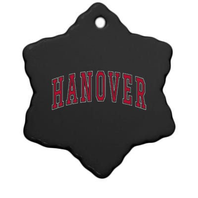 Hanover Virginia Souvenir College Style Red Text Ceramic Star Ornament