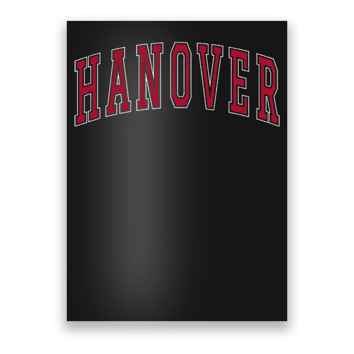 Hanover Virginia Souvenir College Style Red Text Poster