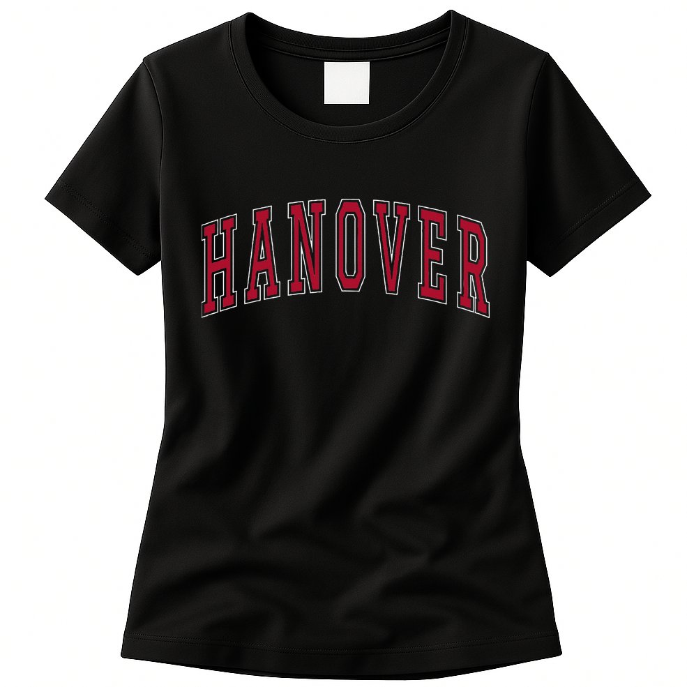 Hanover Virginia Souvenir College Style Red Text Womens T-Shirt