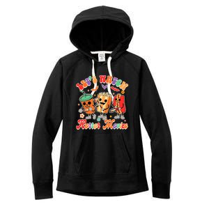 Halloween Vibes Spooky Vibes Funny Lets Watch Horror Movies Women's Fleece Hoodie