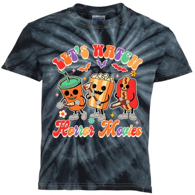 Halloween Vibes Spooky Vibes Funny Lets Watch Horror Movies Kids Tie-Dye T-Shirt