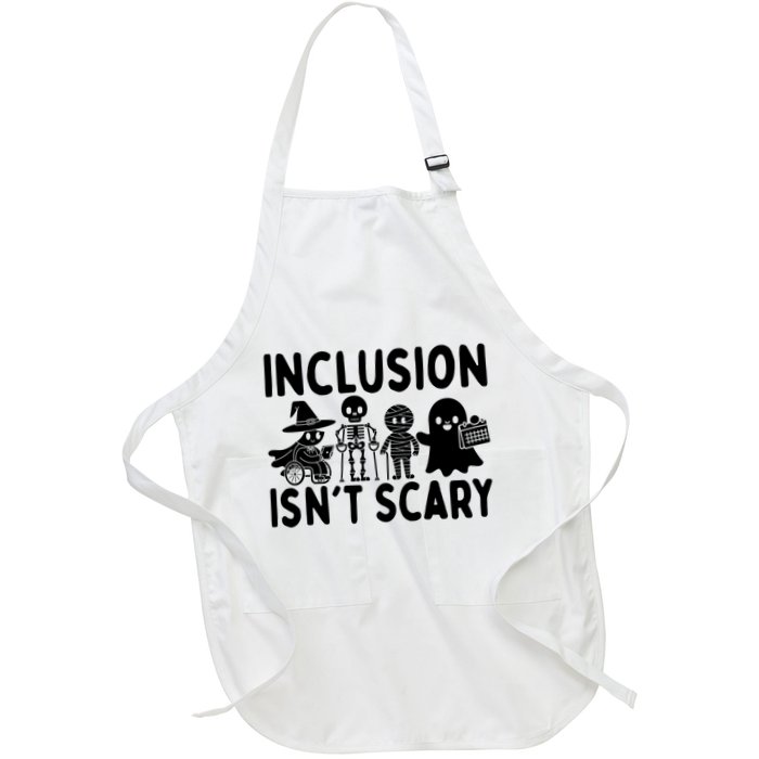 Halloween Vibes Slp Squad Sped Teacher Inclusion IsnT Scary Full-Length Apron With Pockets