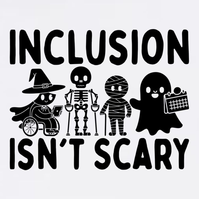 Halloween Vibes Slp Squad Sped Teacher Inclusion IsnT Scary Full-Length Apron With Pockets