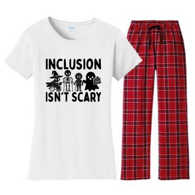 Halloween Vibes Slp Squad Sped Teacher Inclusion IsnT Scary Women's Flannel Pajama Set