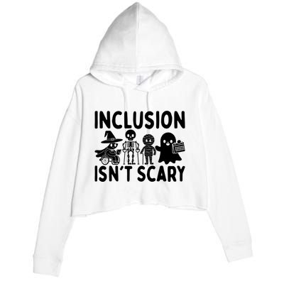 Halloween Vibes Slp Squad Sped Teacher Inclusion IsnT Scary Crop Fleece Hoodie