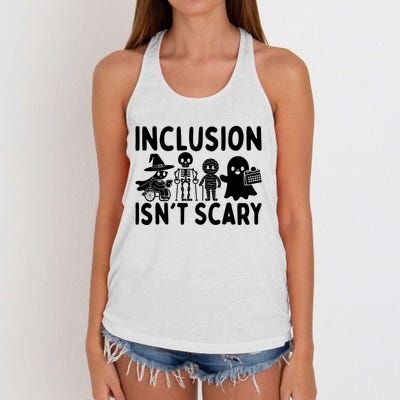 Halloween Vibes Slp Squad Sped Teacher Inclusion IsnT Scary Women's Knotted Racerback Tank