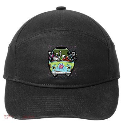 Hippie Van Skeleton Halloween Costume Retro Bones 7-Panel Snapback Hat