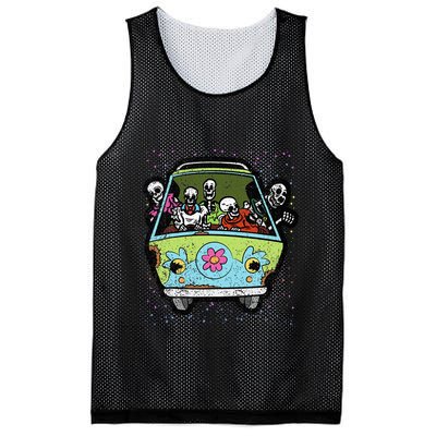 Hippie Van Skeleton Halloween Costume Retro Bones Mesh Reversible Basketball Jersey Tank