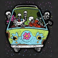 Hippie Van Skeleton Halloween Costume Retro Bones 25L Jumbo Tote