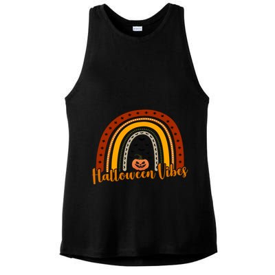 Halloween Vibes Spooky Rainbow Ladies PosiCharge Tri-Blend Wicking Tank