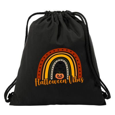 Halloween Vibes Spooky Rainbow Drawstring Bag