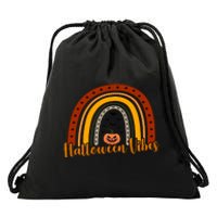 Halloween Vibes Spooky Rainbow Drawstring Bag