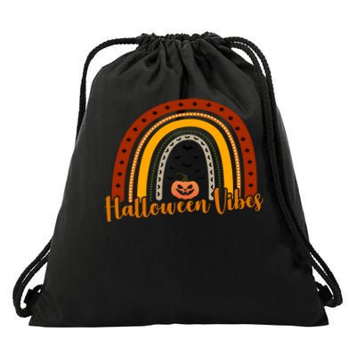 Halloween Vibes Spooky Rainbow Drawstring Bag