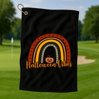 Halloween Vibes Spooky Rainbow Golf Towel