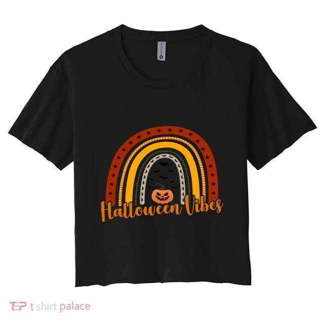 Halloween Vibes Spooky Rainbow Crop Top