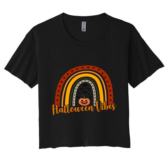 Halloween Vibes Spooky Rainbow Crop Top