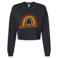 Halloween Vibes Spooky Rainbow Cropped Pullover Crew