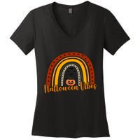 Halloween Vibes Spooky Rainbow Women's V-Neck T-Shirt