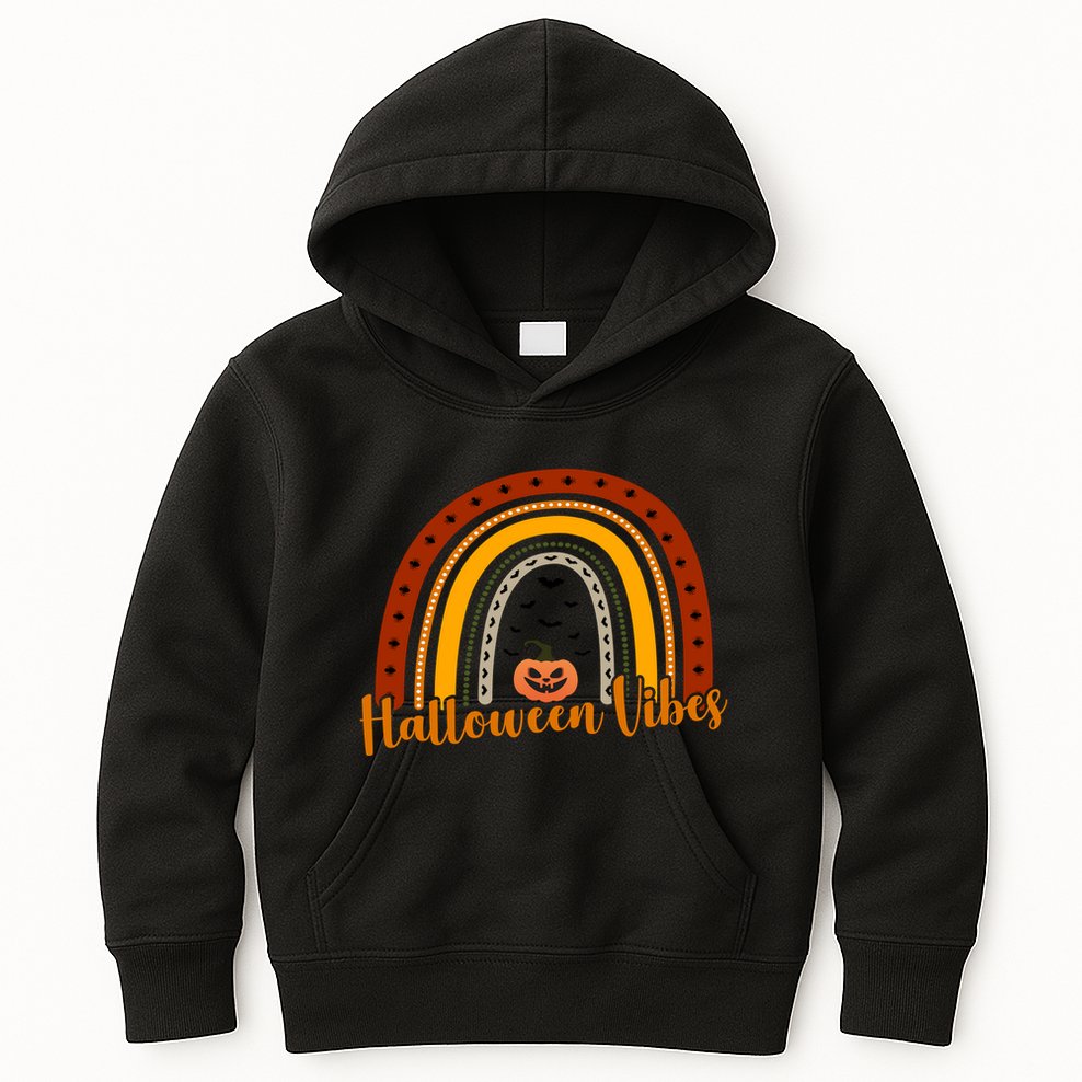 Halloween Vibes Spooky Rainbow Kids Hoodie