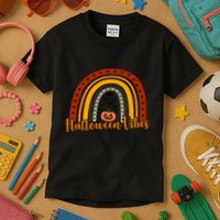 Halloween Vibes Spooky Rainbow Kids T-Shirt