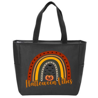 Halloween Vibes Spooky Rainbow Zip Tote Bag