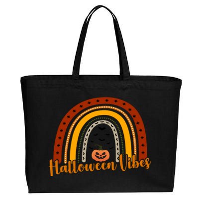 Halloween Vibes Spooky Rainbow Cotton Canvas Jumbo Tote