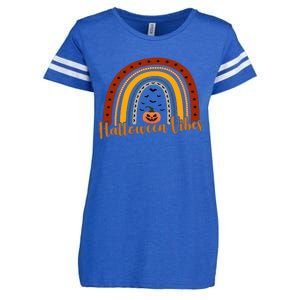 Halloween Vibes Spooky Rainbow Enza Ladies Jersey Football T-Shirt