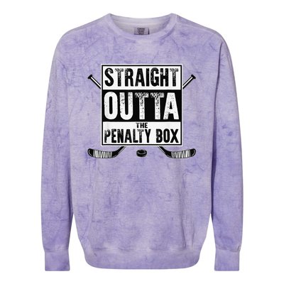 Hockey Vintage Straight Outta The Penalty Box Colorblast Crewneck Sweatshirt