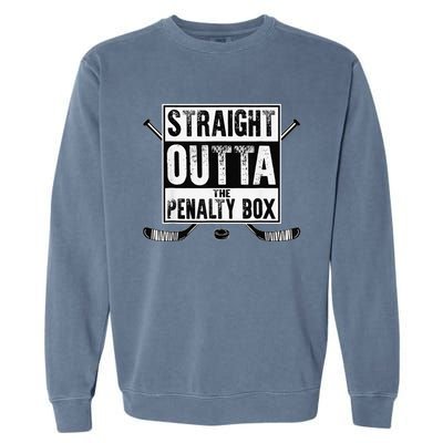 Hockey Vintage Straight Outta The Penalty Box Garment-Dyed Sweatshirt