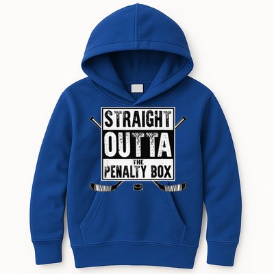 Hockey Vintage Straight Outta The Penalty Box Kids Hoodie