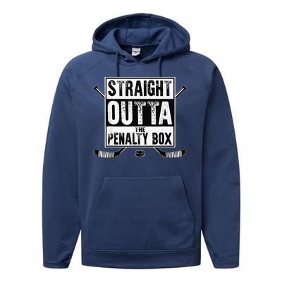 Hockey Vintage Straight Outta The Penalty Box Performance Fleece Hoodie