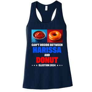 Harris Vs Trump CanT Decide Between Harissa And Donut Funny Women's Racerback Tank