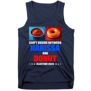 Harris Vs Trump CanT Decide Between Harissa And Donut Funny Tank Top