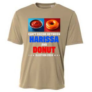 Harris Vs Trump CanT Decide Between Harissa And Donut Funny Cooling Performance Crew T-Shirt