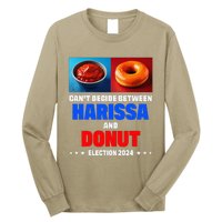 Harris Vs Trump CanT Decide Between Harissa And Donut Funny Long Sleeve Shirt