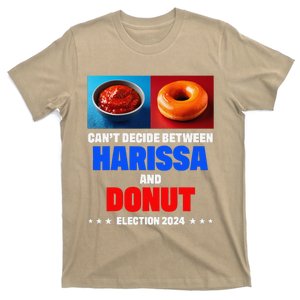 Harris Vs Trump CanT Decide Between Harissa And Donut Funny T-Shirt