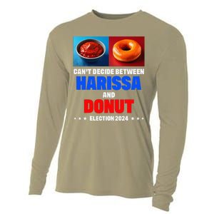 Harris Vs Trump CanT Decide Between Harissa And Donut Funny Cooling Performance Long Sleeve Crew