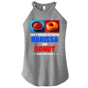 Harris Vs Trump CanT Decide Between Harissa And Donut Funny Women's Perfect Tri Rocker Tank