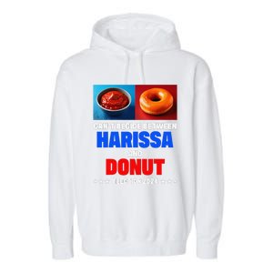 Harris Vs Trump CanT Decide Between Harissa And Donut Funny Garment-Dyed Fleece Hoodie