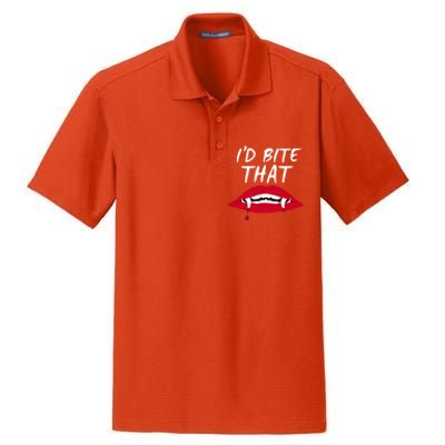 Halloween Vampire Teeth Bite That Bite Me Vampire Blood Cool Gift Dry Zone Grid Polo