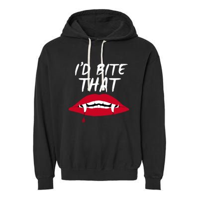 Halloween Vampire Teeth Bite That Bite Me Vampire Blood Cool Gift Garment-Dyed Fleece Hoodie